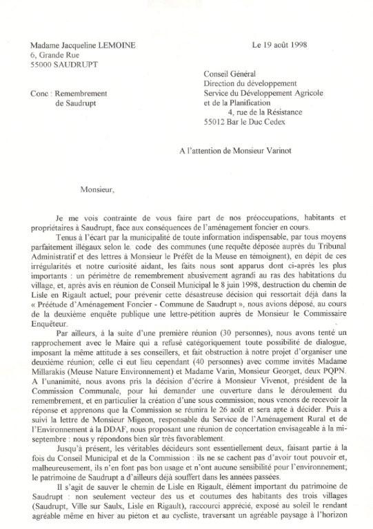 1-lettre du 19 ao-t 1998