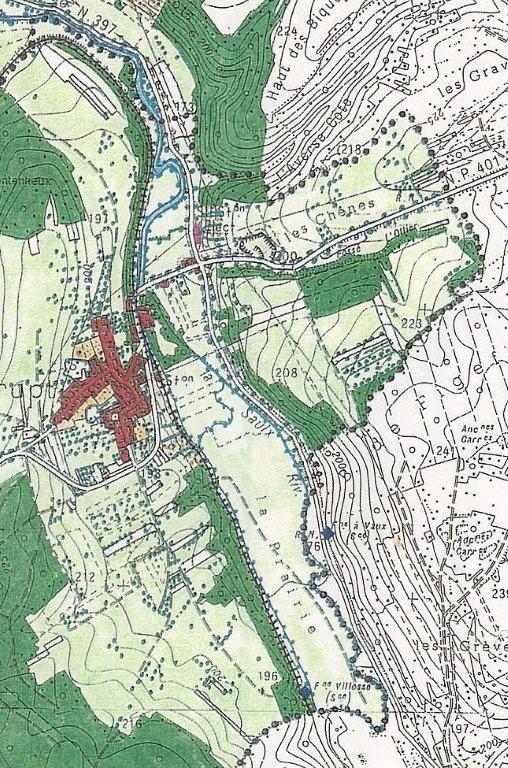 le village de Saudrupt, la Prairie, parties boisées.(extr. de expertise DAT conseil)